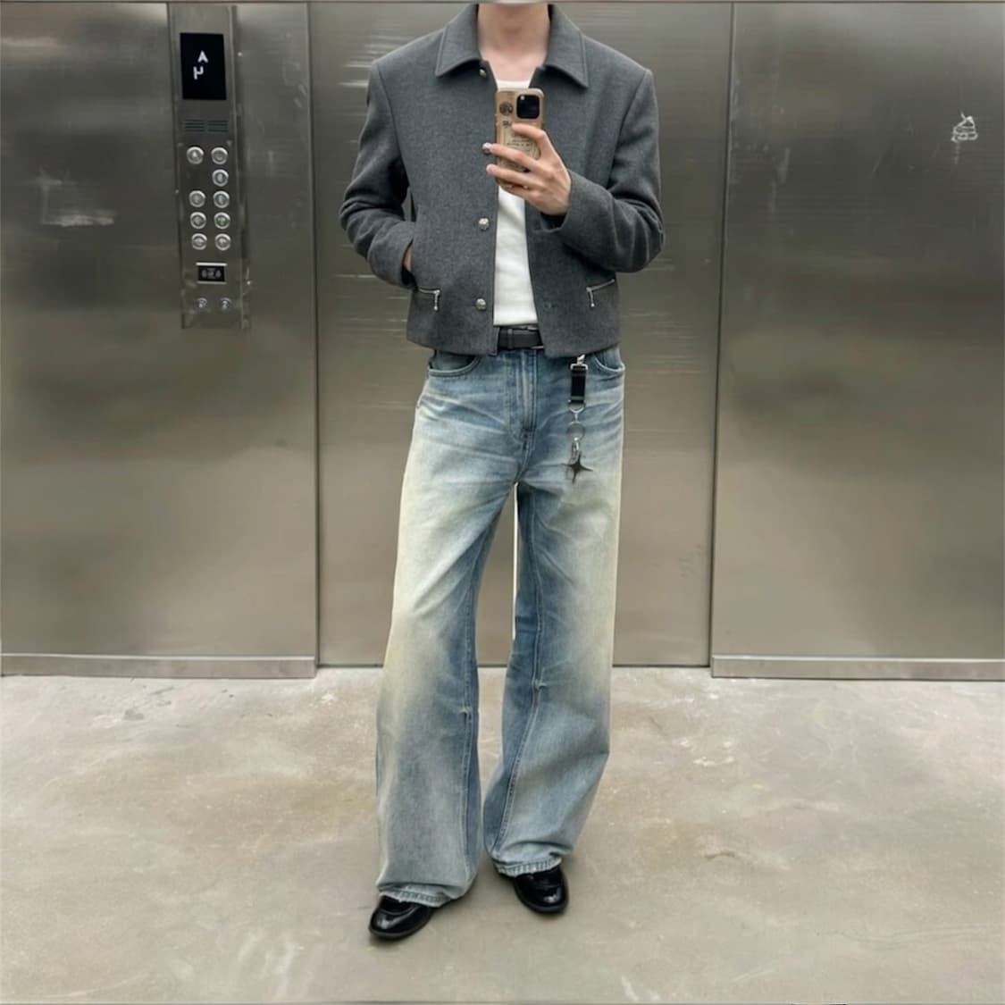 알포/ 캐시미어 - CROP JACKET(그레이) 상품이미지1