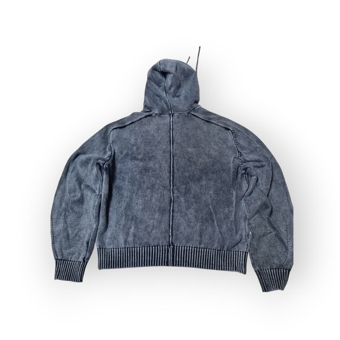 엘무드 피스 다이드 후디 니트 집업 - 스테인 차콜 상품이미지2