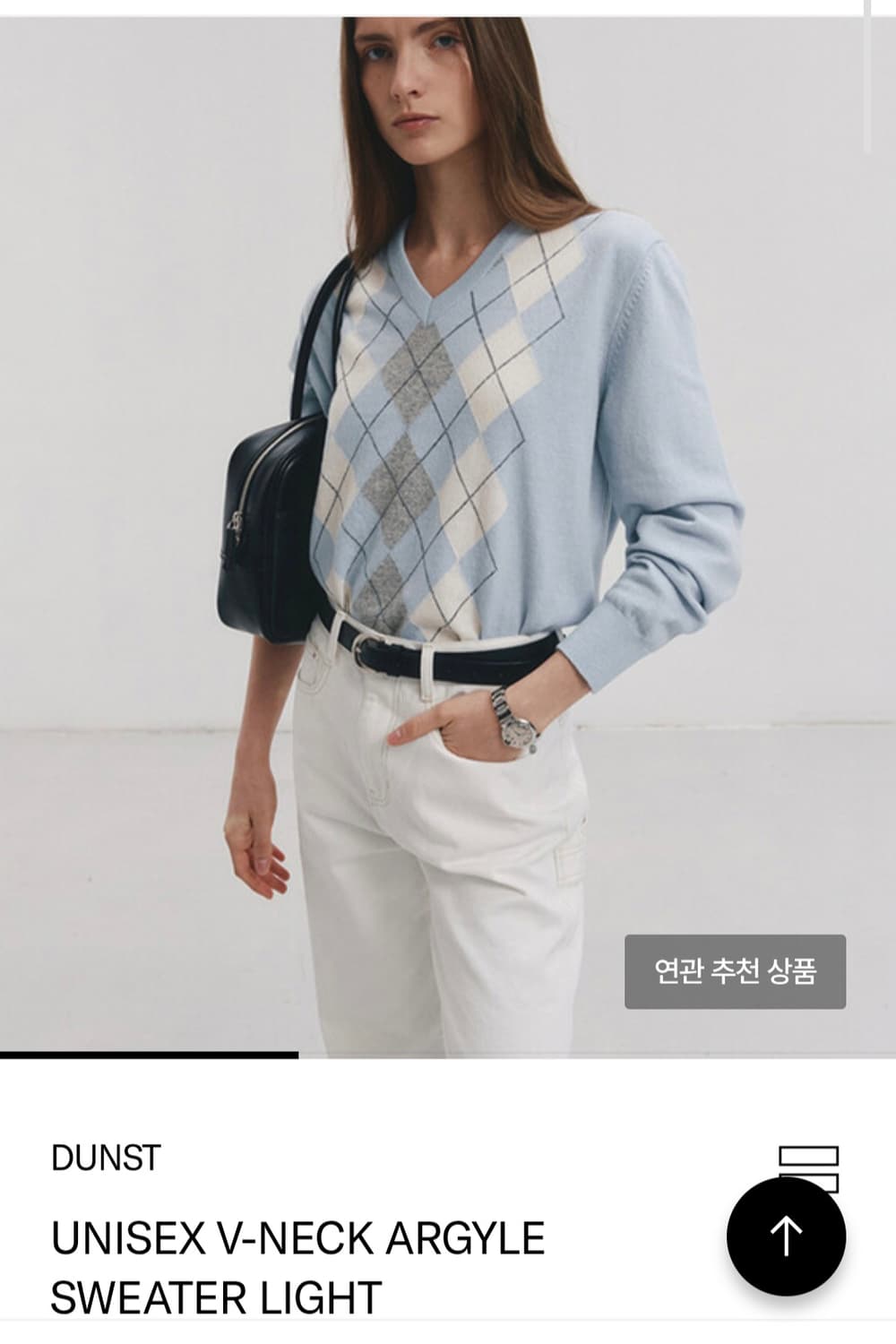 던스트 Dunst 아가일 V넥 니 스웻셔츠 니트 상품이미지1