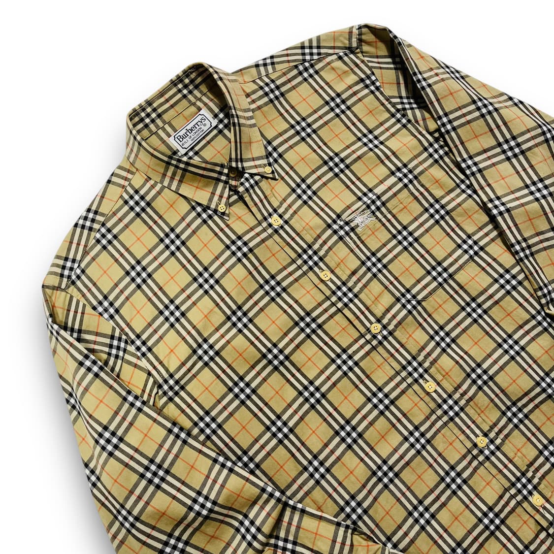 버버리 노바체크 패턴 구형 빈티지 긴팔 셔츠 상품이미지2