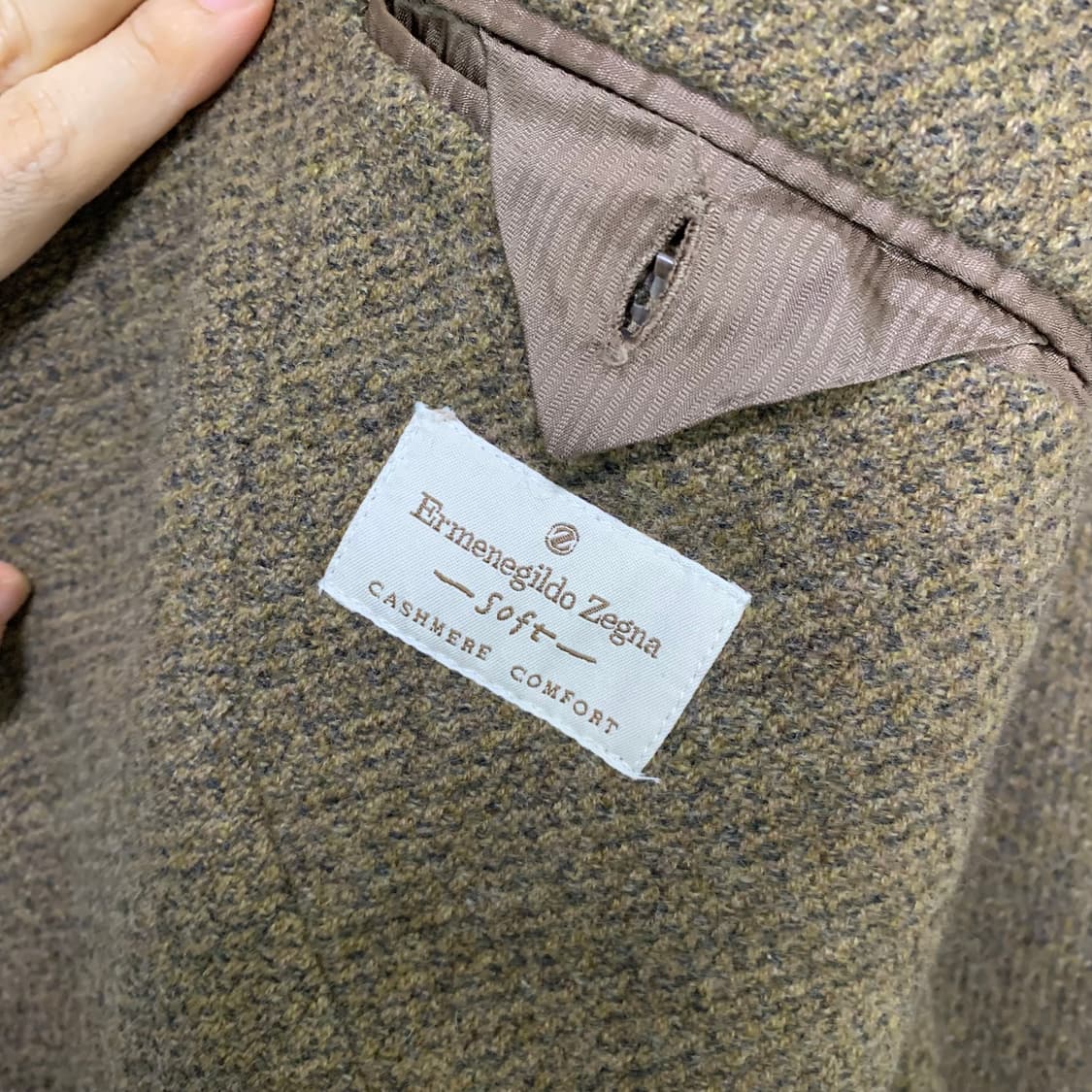 제냐 캐시미어 헤링본 자켓 블레이저 브라운 하이엔드 빈티지 상품이미지3