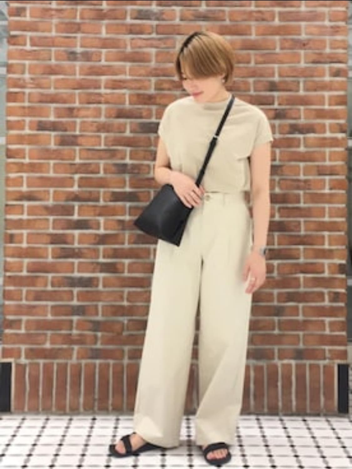 프론트 택 세미 와이드 팬츠 상품이미지7