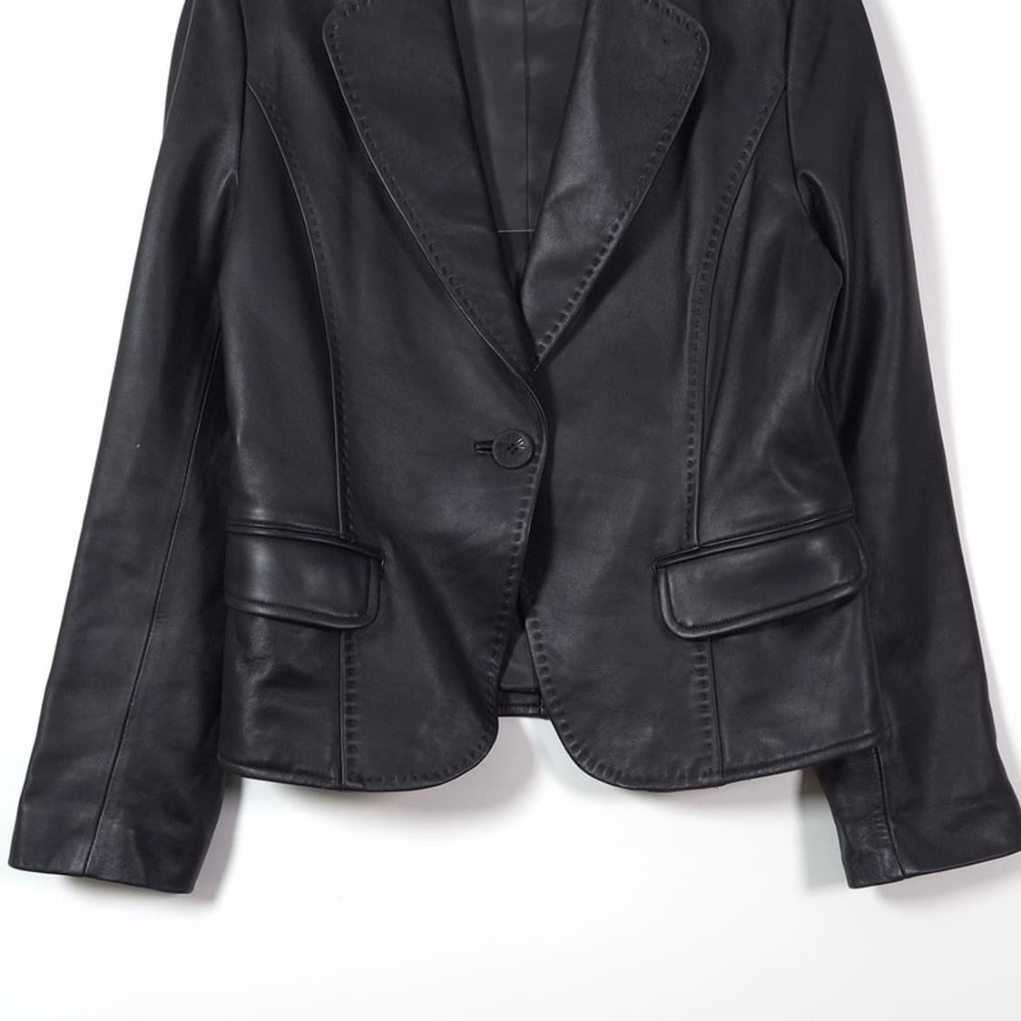 CHIFFONS 리얼 램스킨 스티치 레더 블레이저 자켓 88 상품이미지4