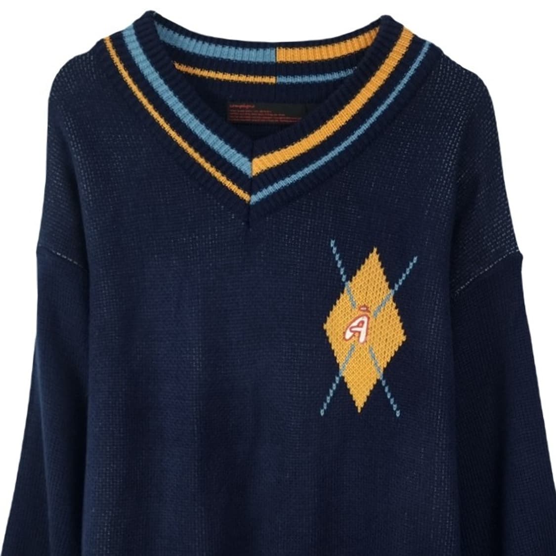 [꼼파뇨] (새상품) 오버사이즈 브이넥 니트 네이비 M18697 상품이미지4