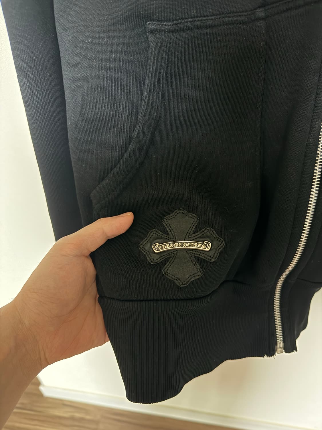 빈티지 크롬하츠 레더패치 후드집업 상품이미지3