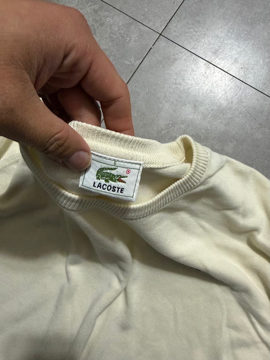 q 아이보리 빈티지 코튼 니트 105 size   상품이미지4