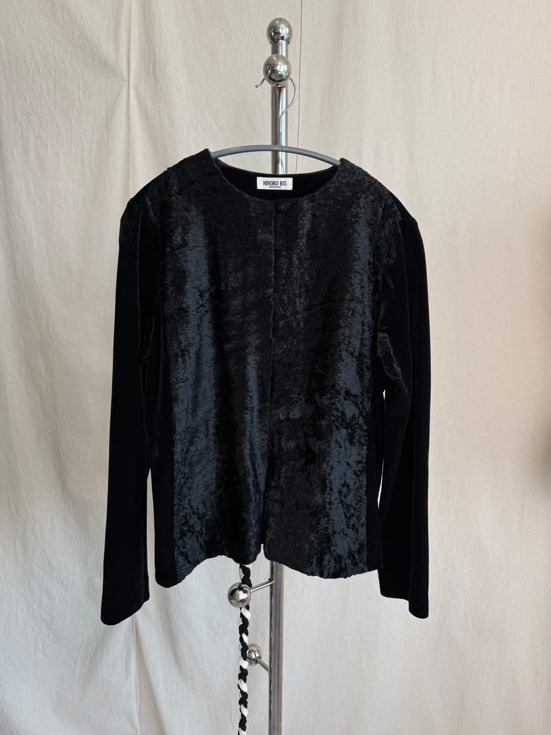 Hiroko Bis 벨벳 퍼 텍스처드 가디건 상품이미지2