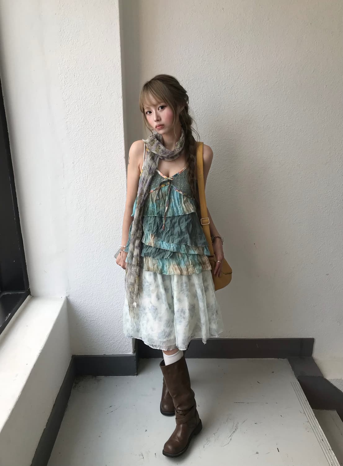 데일리 히피 모리걸 하구미 플라워 자수 컬러칩 코디세트 상품이미지3