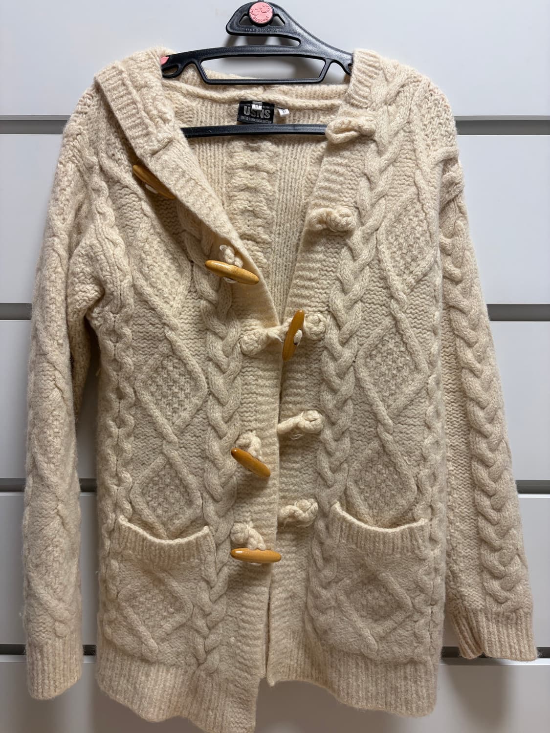 꽈배기 니트 후드집업 상품이미지1