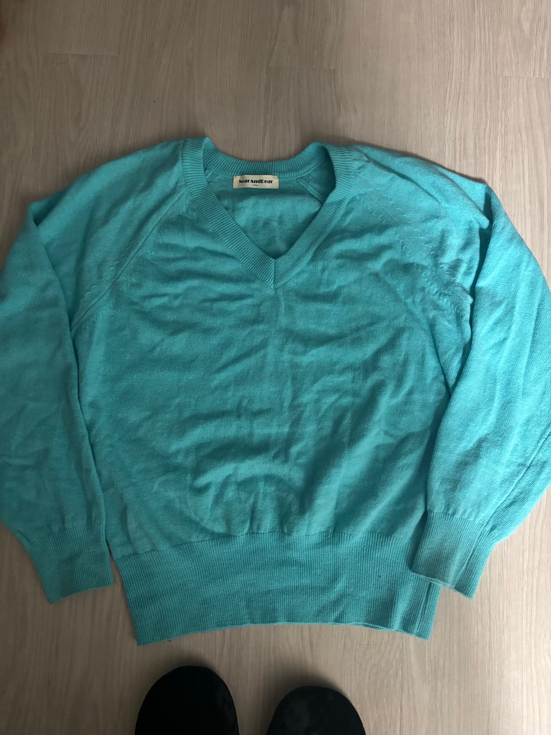 베르크서울 브이넥 니트 민트 상품이미지1