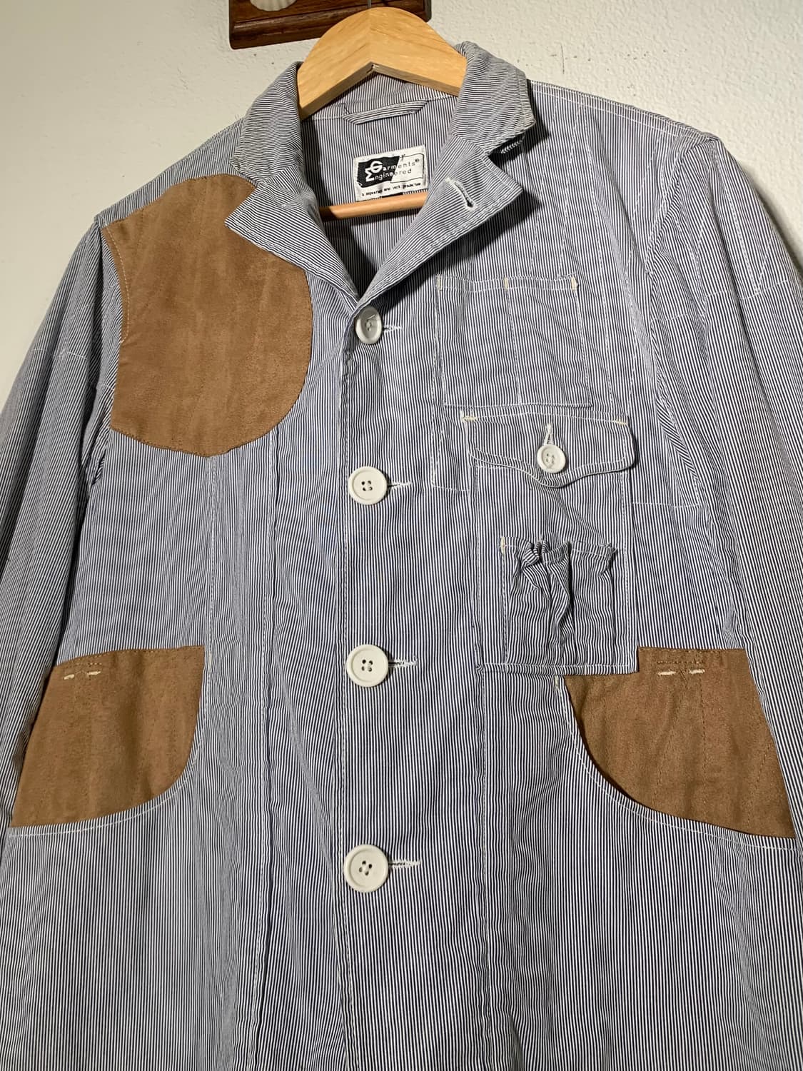 엔지니어드가먼츠 스트라이프 가죽 패치 테일러 자켓 상품이미지7