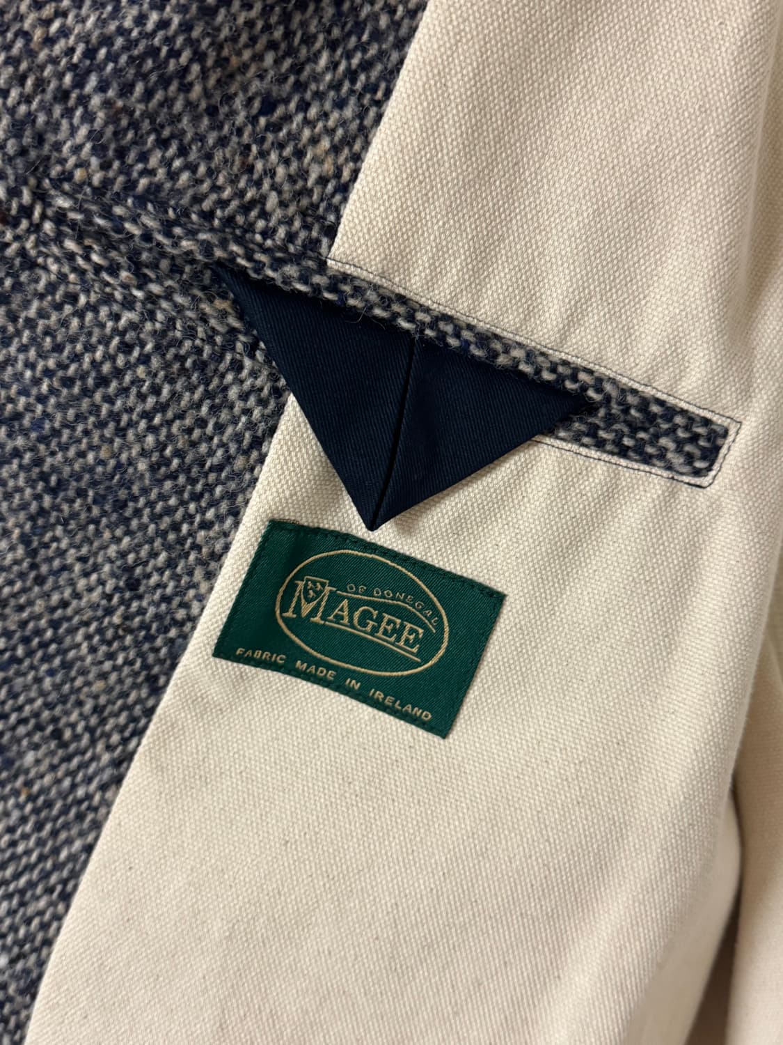 25fw 도큐먼트 도네갈 트위드 오버사이즈드 코트 블루 m  상품이미지4