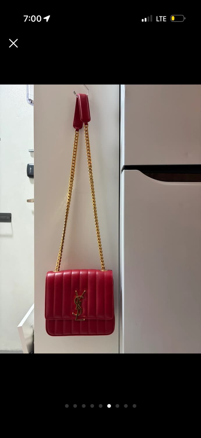 생로랑 레드 금장 채인 비키백 상품이미지4