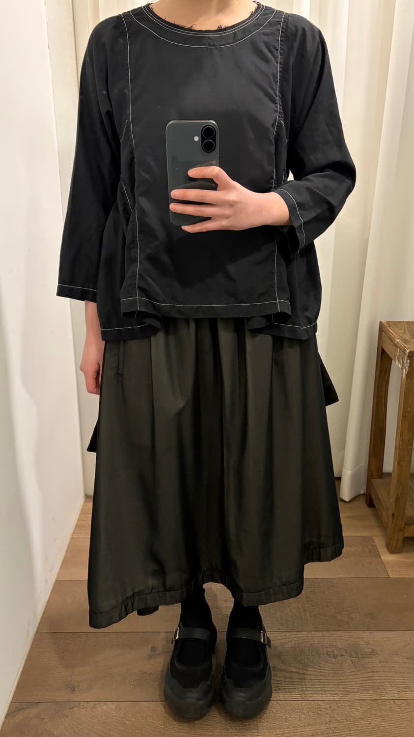 Side Shirring Stitch Ribbon Blouse 상품이미지3