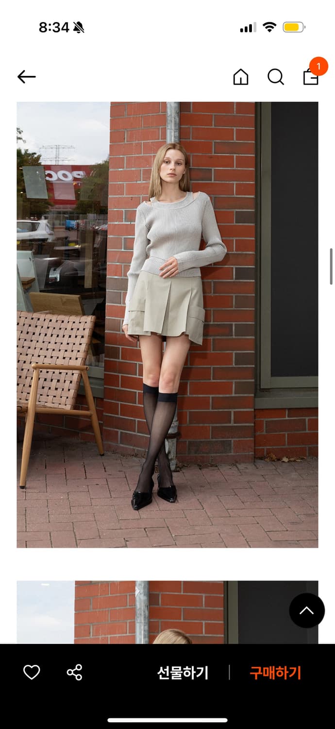 레이브Layered Knit Top in L/Grey VK4AP163-1 상품이미지2