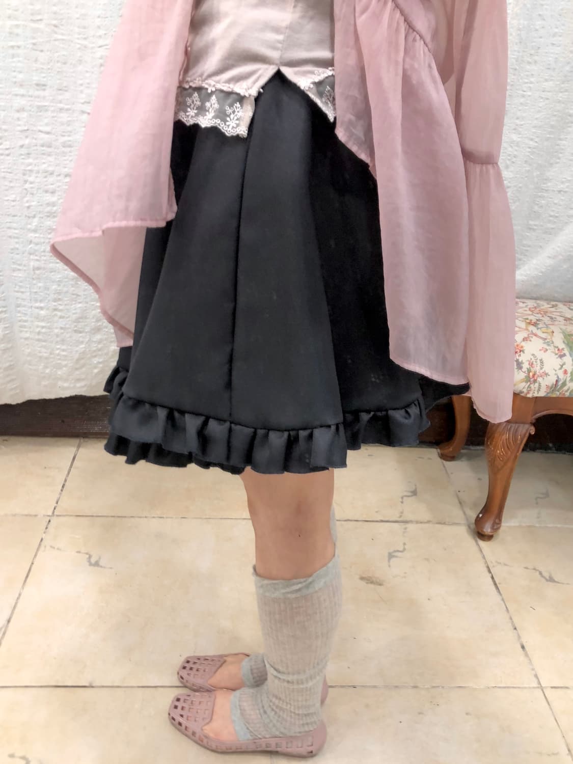 Deep navy frill skirt 상품이미지6