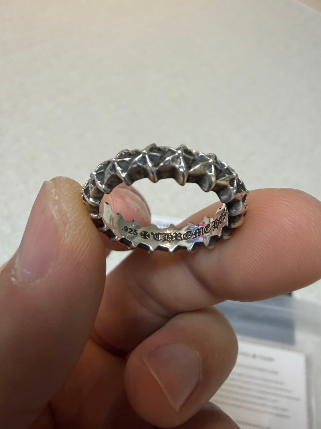 [US9, 한국19호] 크롬하츠 타이니 5포인트 스타 밴드링 상품이미지3