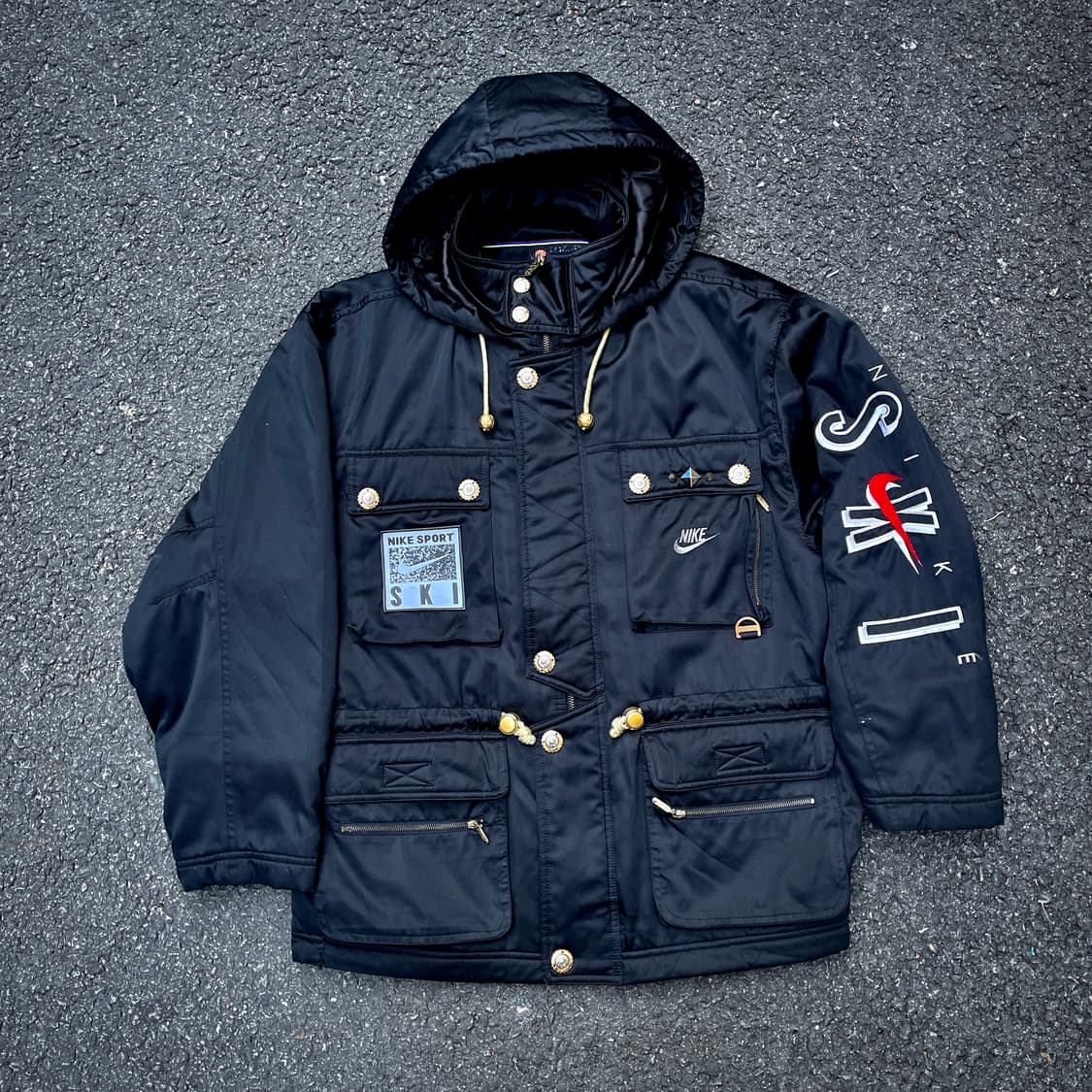 90s 나이키 스키 라인 대장급 올드스쿨 점퍼 빅로고 패딩 자켓 XL 상품이미지3