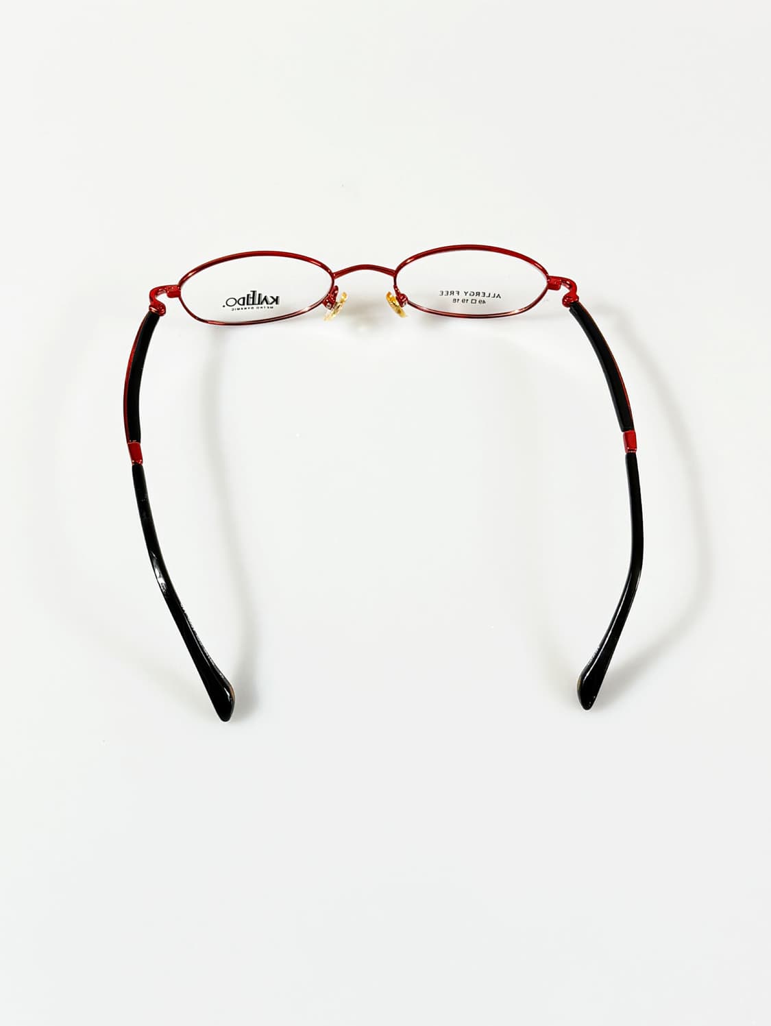 90s KALEIDO 레드 슬림 오벌 메탈 빈티지 안경 상품이미지5