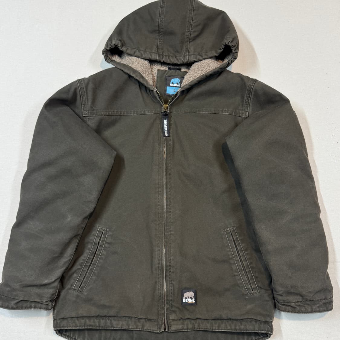 여S) BERNE 빈티지 워크웨어 액티브 자켓 올리브 모스그린 상품이미지2