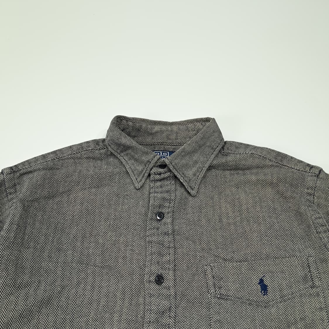 CL389 L 폴로 00s 코튼 헤링본 그레이 셔츠 남방 상품이미지2