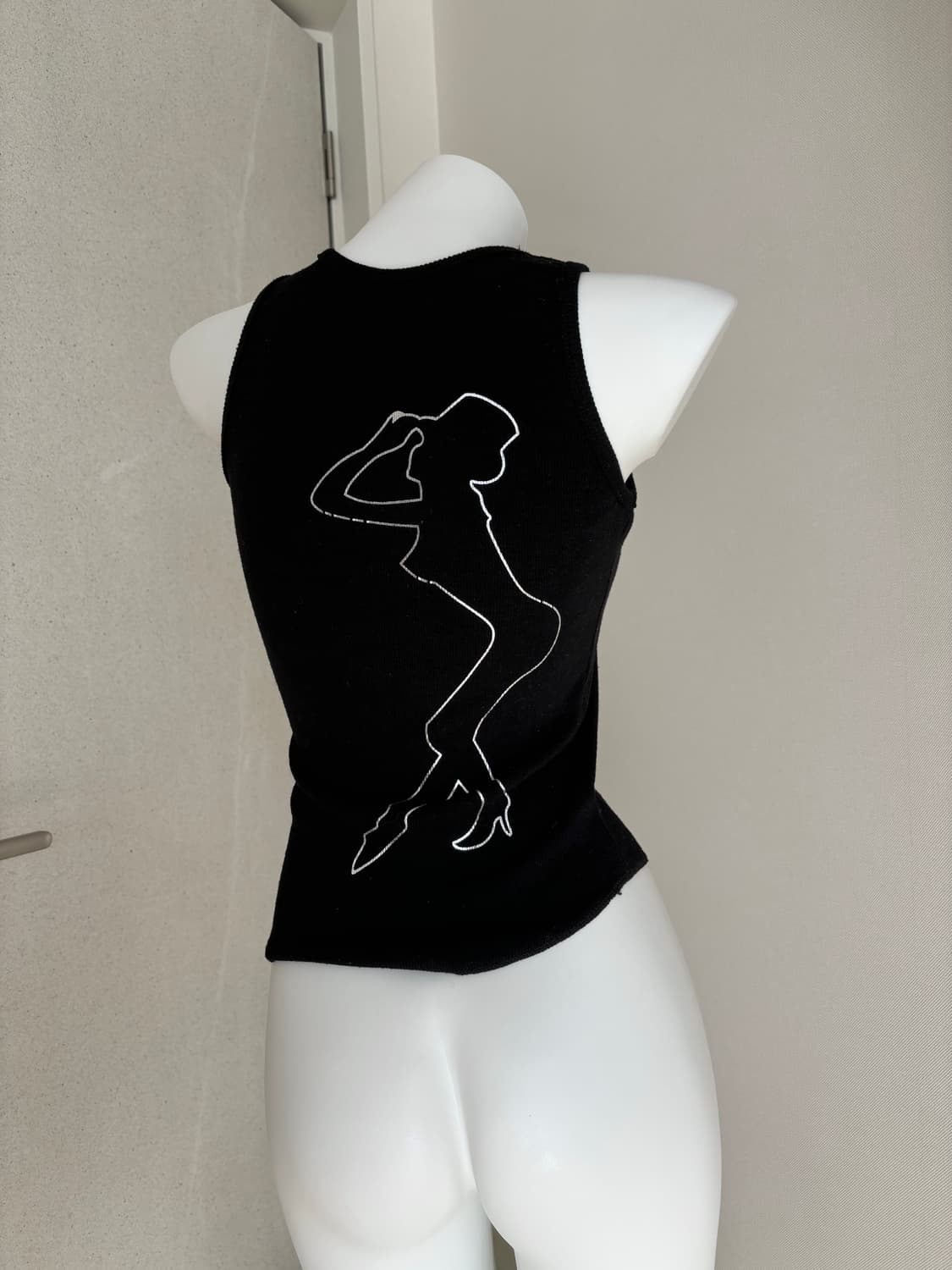 Soul Divas Y2K 슬리브리스 그런지 펑크 블랙 나시 오네갸루 상품이미지4