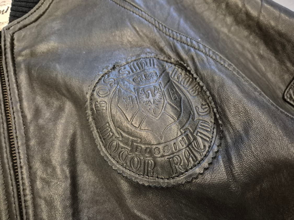 90s BOSSINI 램스킨 봄버 상품이미지5