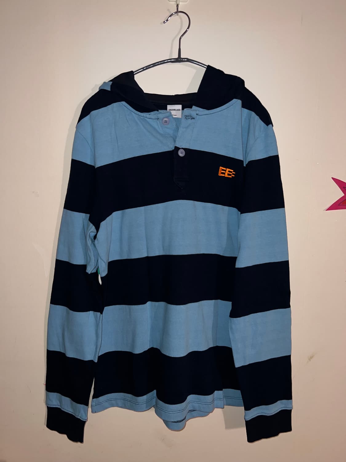 [엔조블루스] 퍼키 스트라이프 후디 Lst (Navy) 상품이미지2