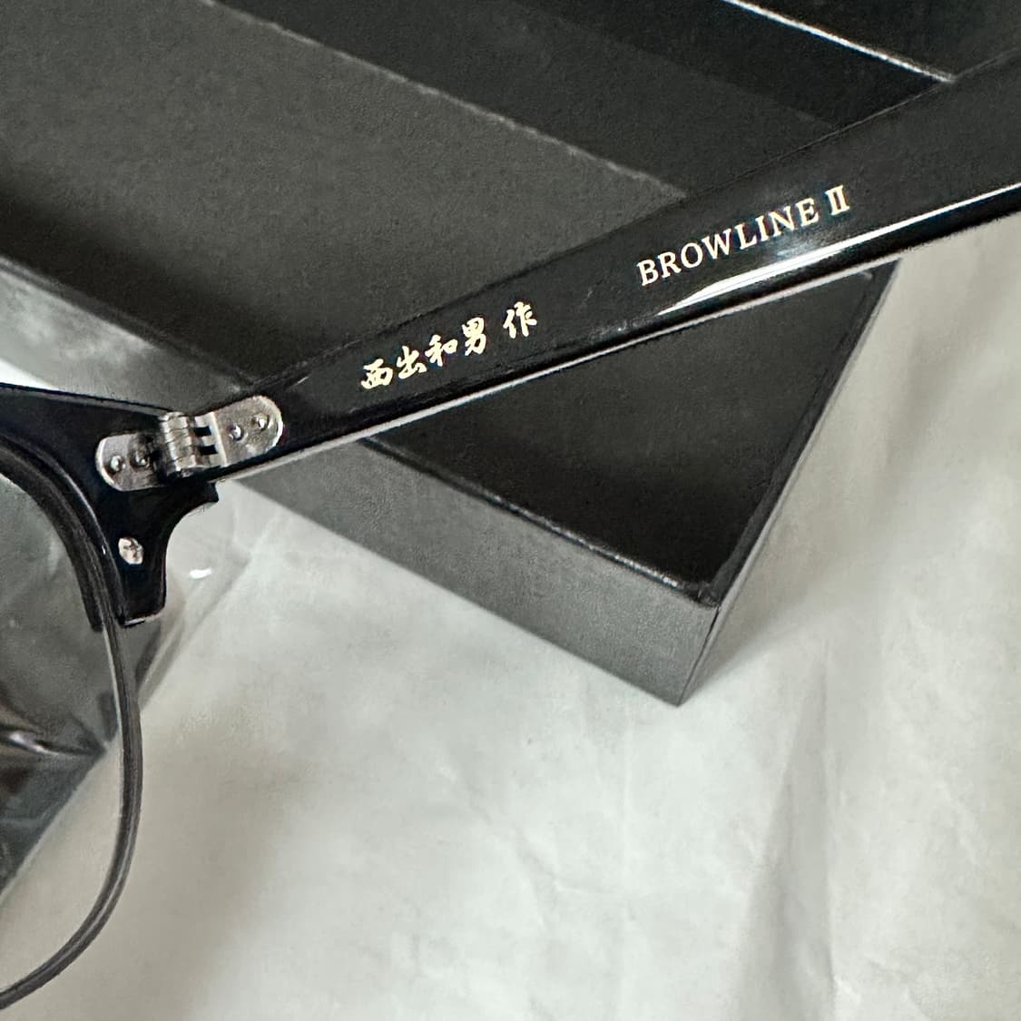 니시데카즈오 브로우라인2 엔틱실버 새상품 일본 하우스브랜드 안경 반뿔테 상품이미지4