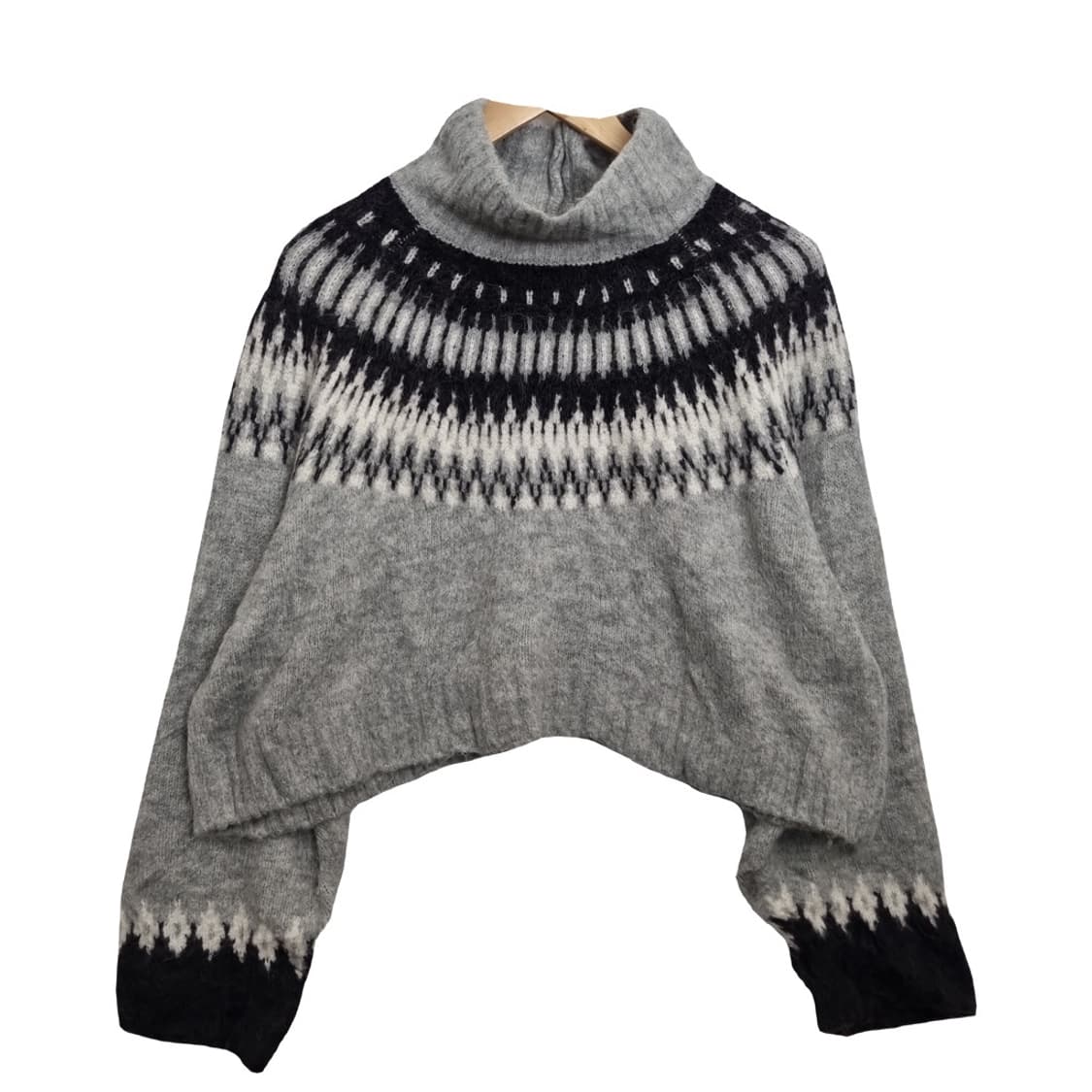 JEANASIS 빈티지 구제 패턴 크롭 니트 상품이미지1