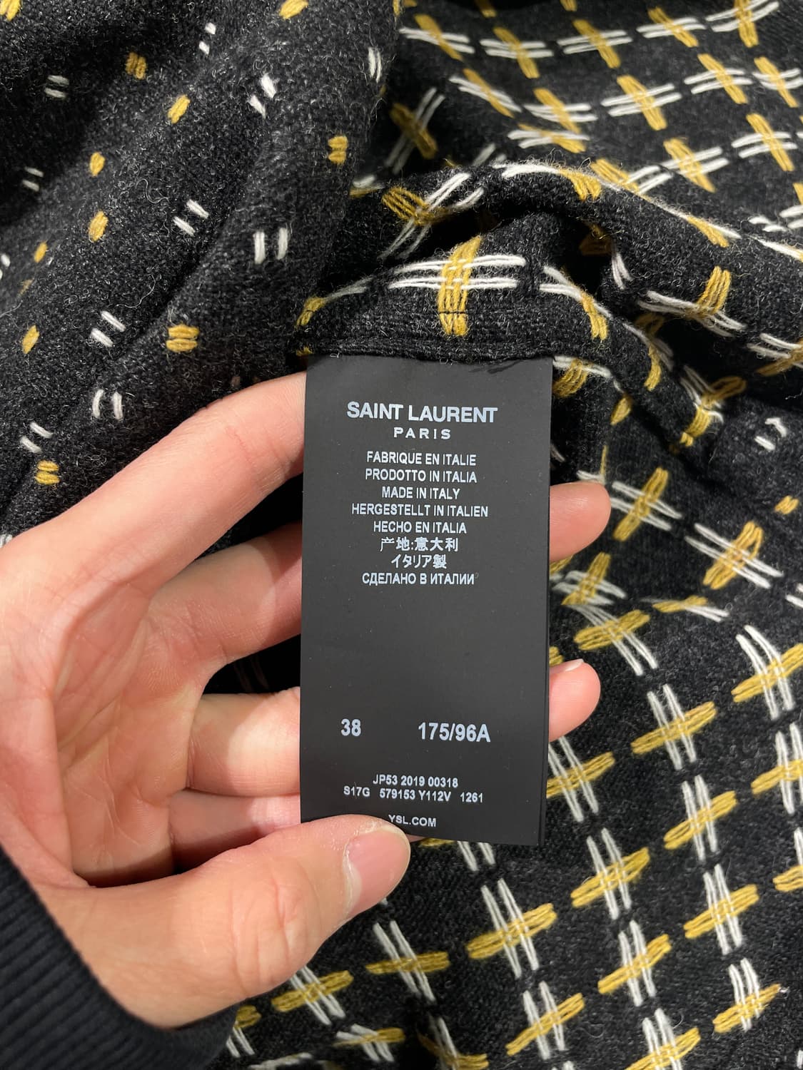 생로랑 차콜 트윈 포켓 패턴 울 셔츠 상품이미지8