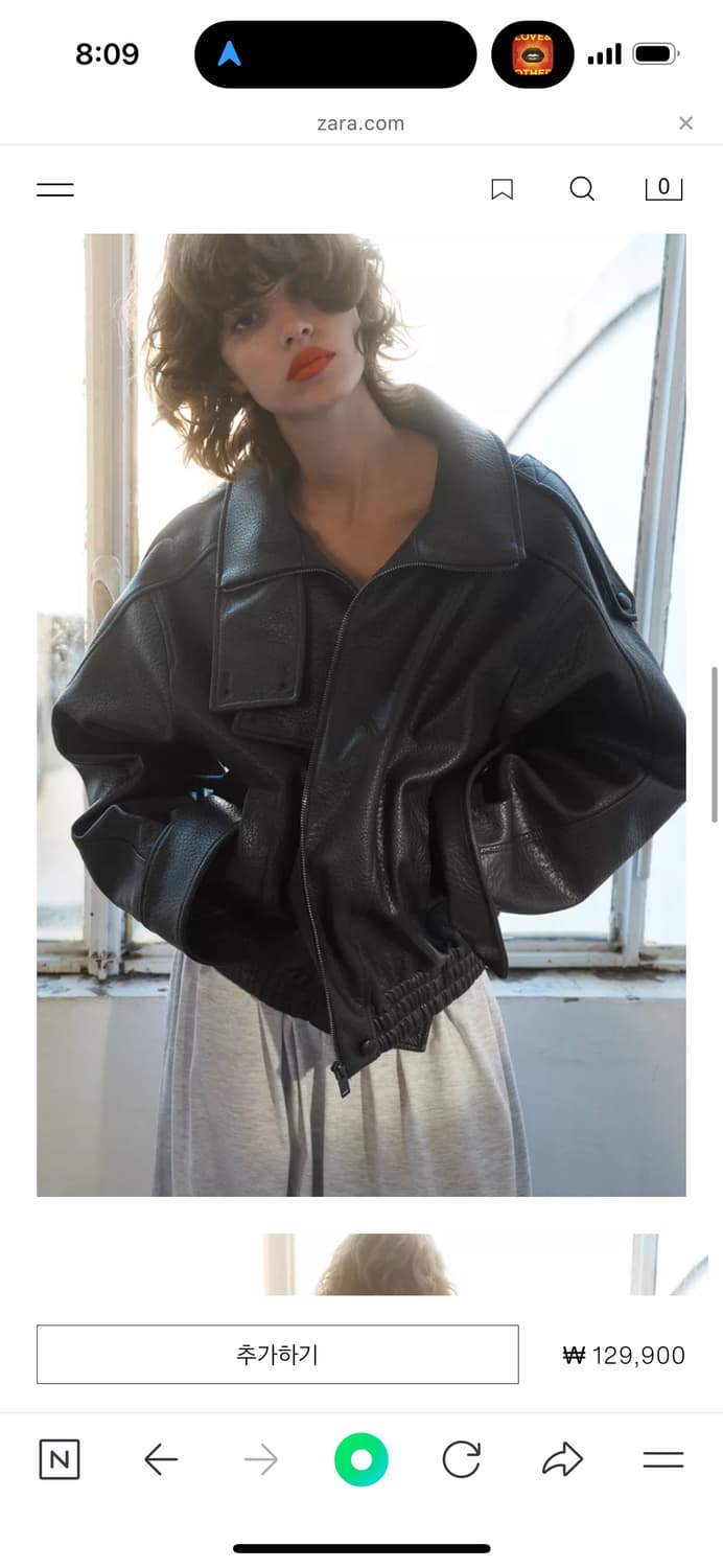 Zara 자라 페이크 레더 점퍼 xs 44 상품이미지1