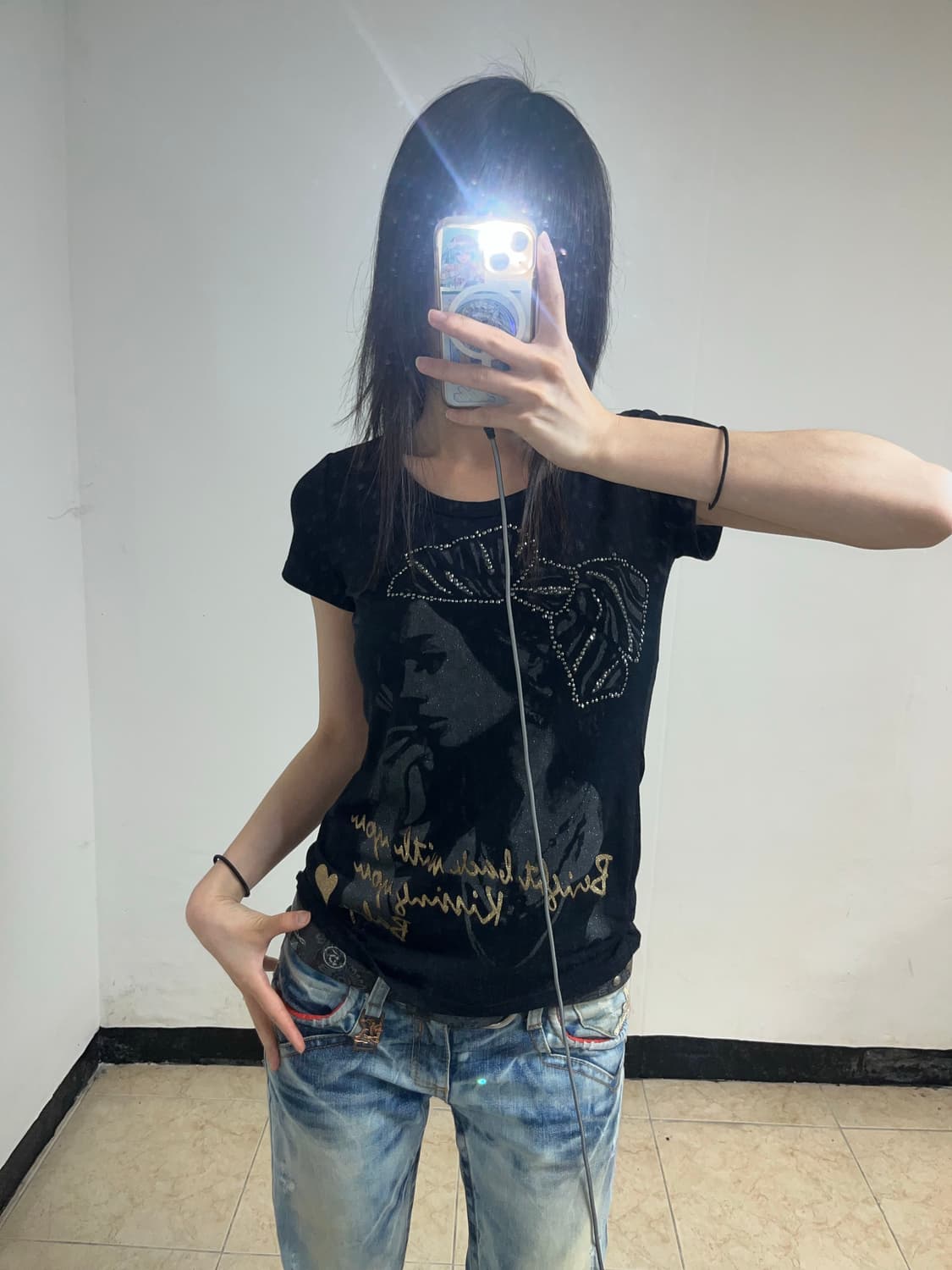 00‘s 글램 시크 프린팅 반팔 상품이미지1