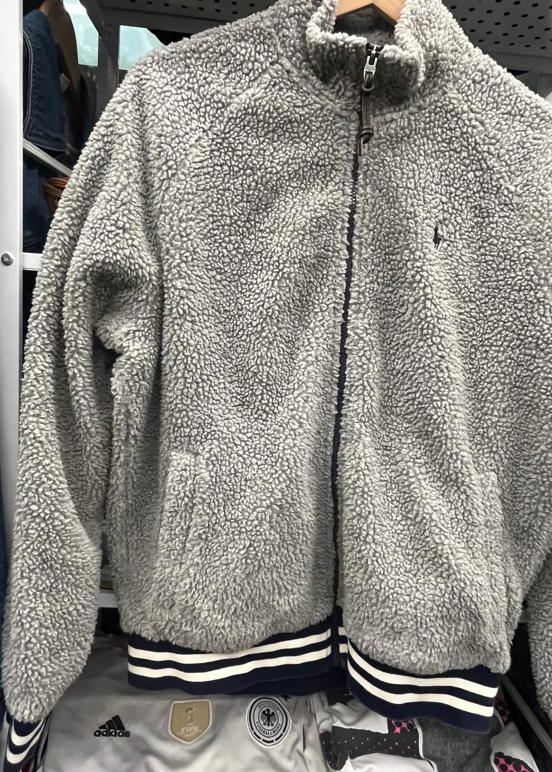 폴로 랄프로렌 그레이 뽀글이 플리스 집업 상품이미지3