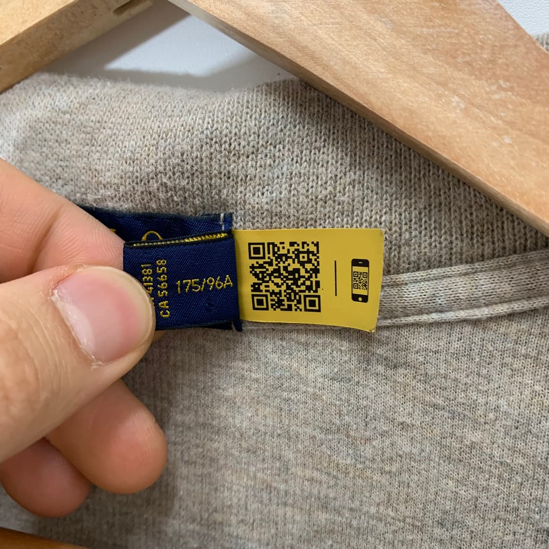 폴로 QR라벨 반집업 코튼 니트 상품이미지4