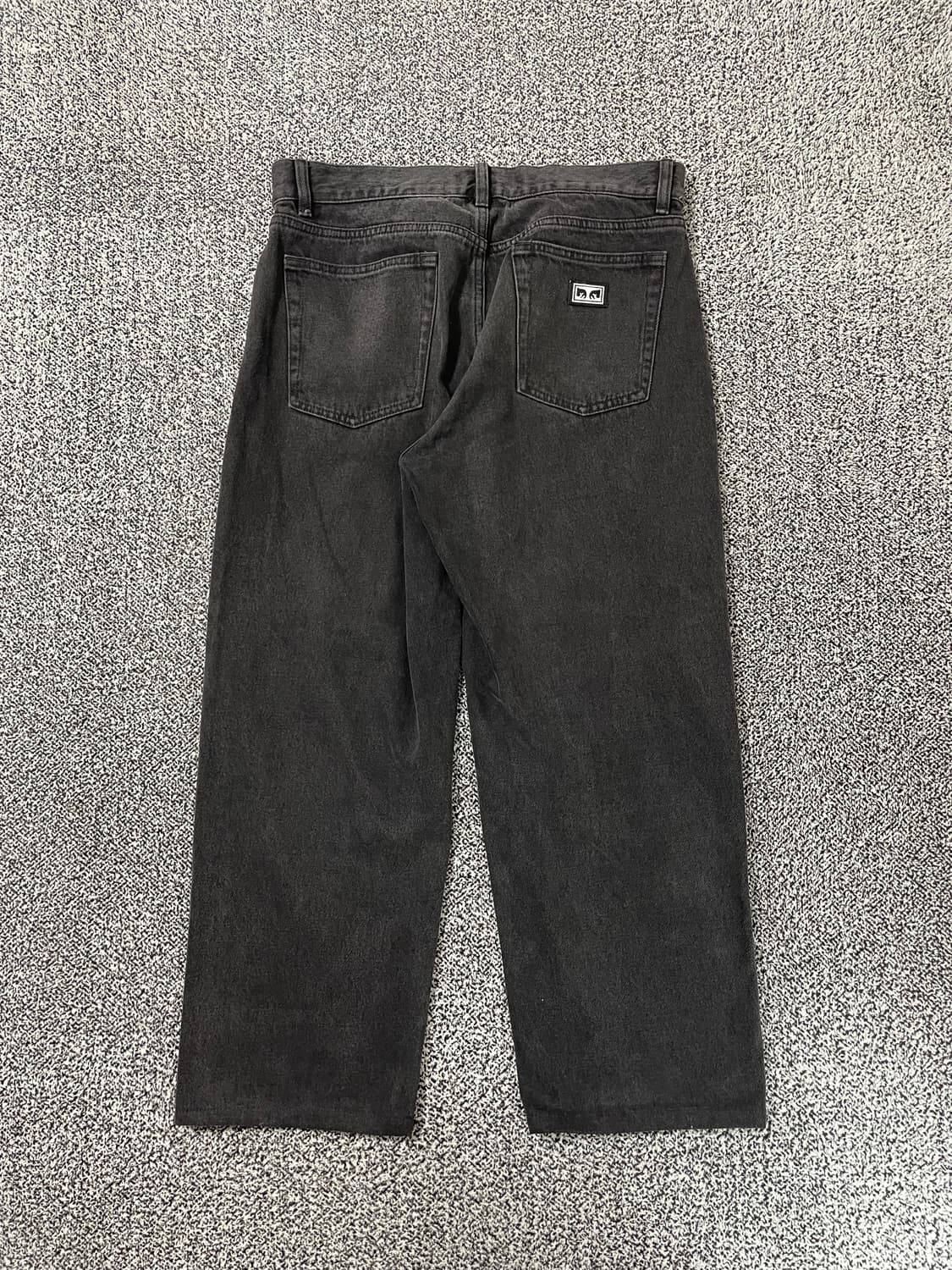 빈티지9. 오베이 Obey 하드워크 드림 데님 팬츠 흑청 청바지 프린팅 상품이미지2