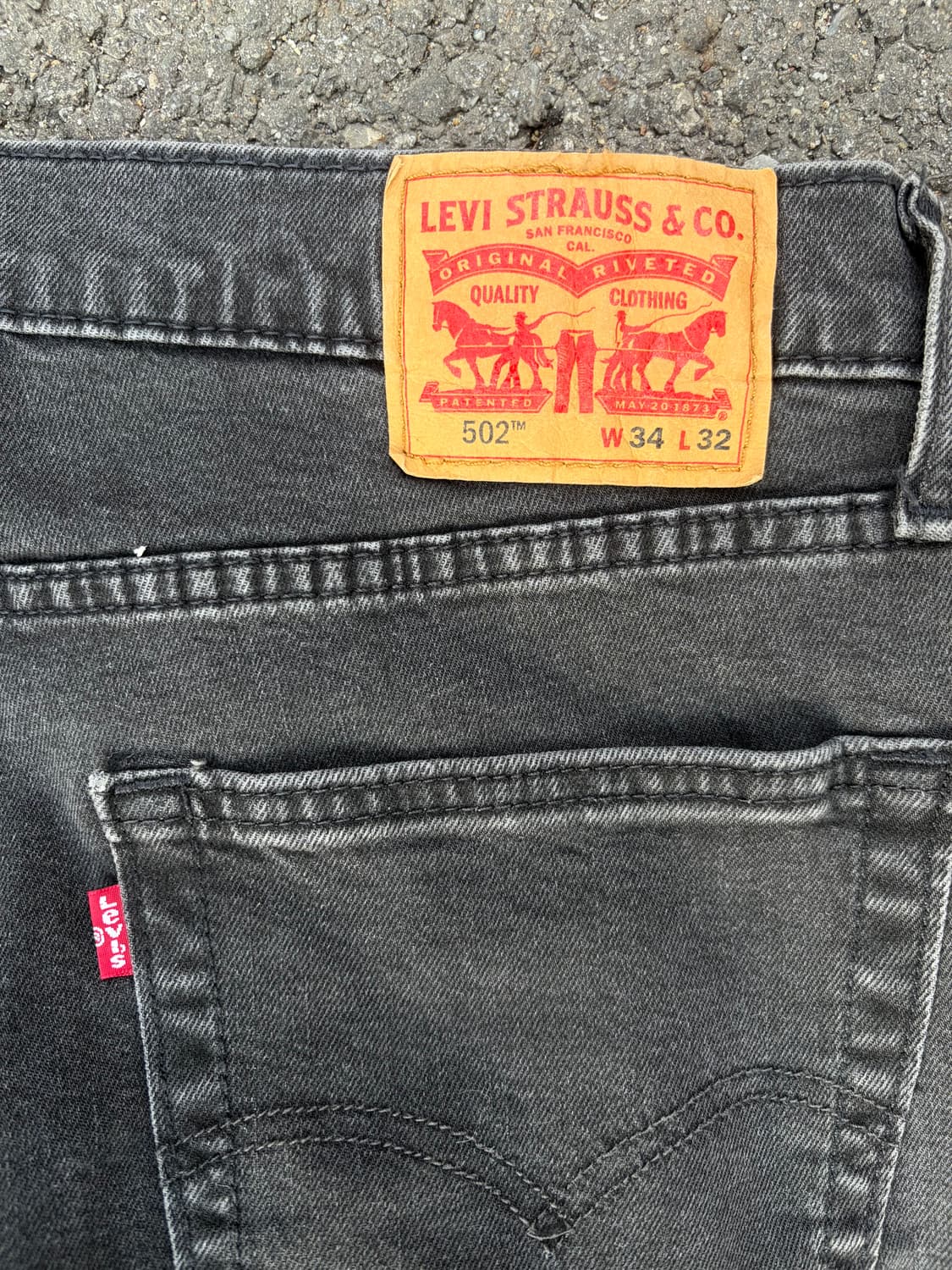 리바이스 502 흑청 데님 34/32 상품이미지3