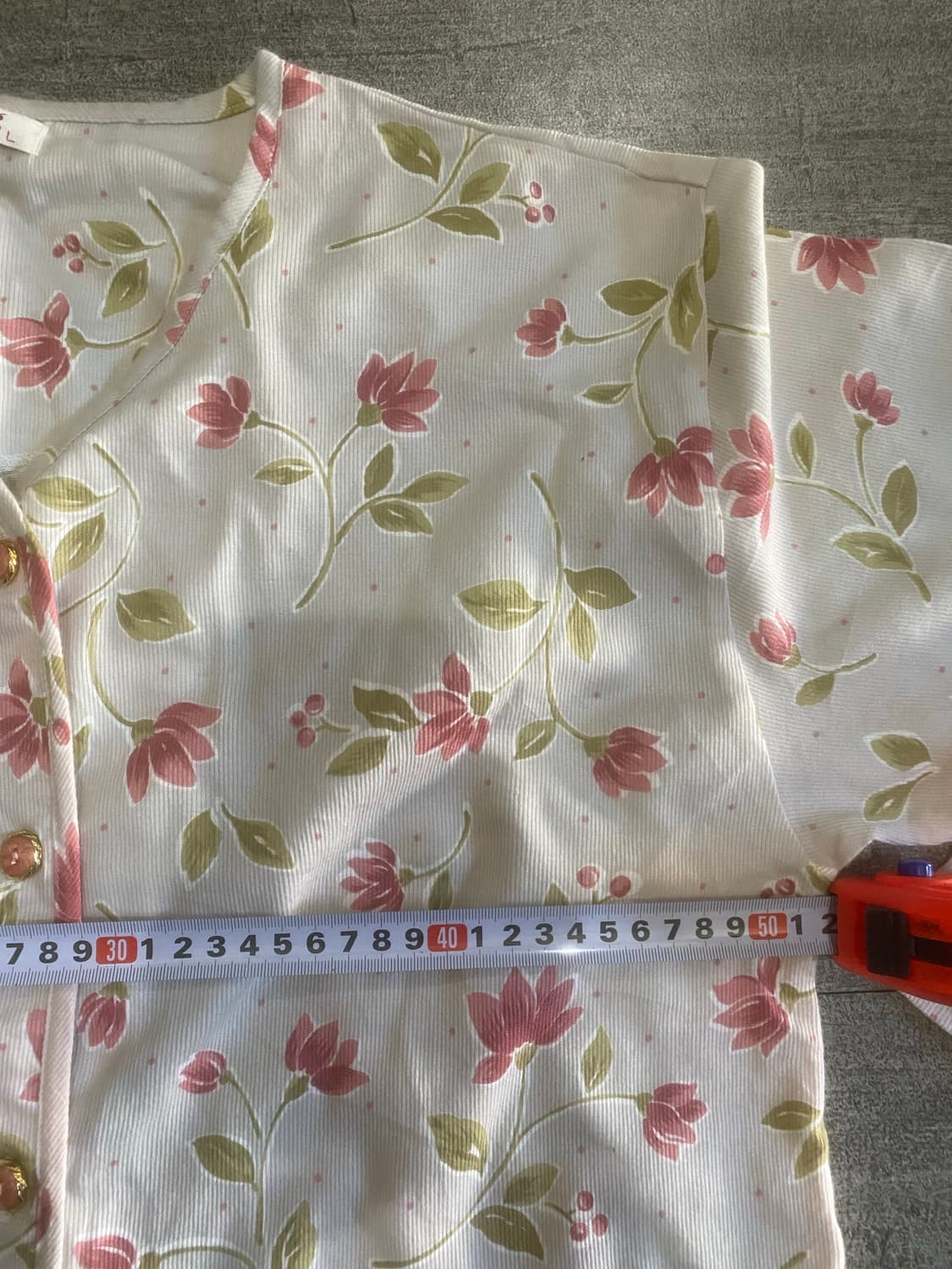 일본빈티지 Wing 하구미모리걸 달천깔페어리 포켓 플라워가디건 상품이미지2