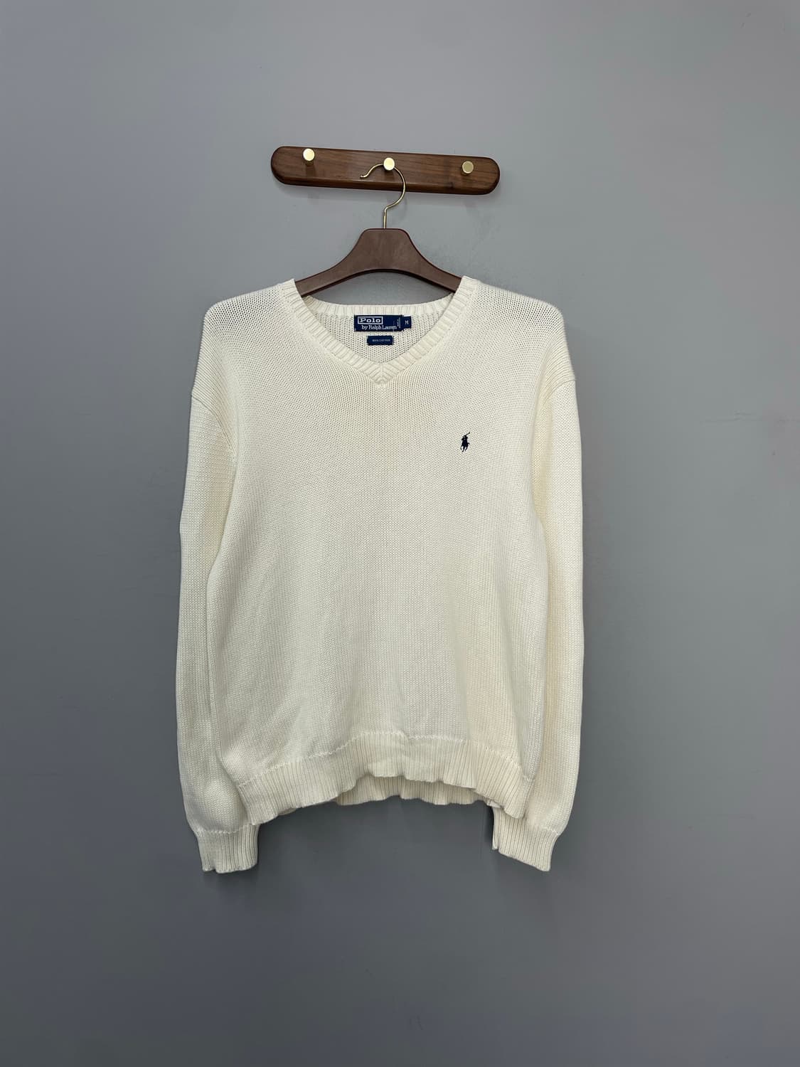 폴로 랄프로렌 브이넥 아이보리 니트 H2560 상품이미지2