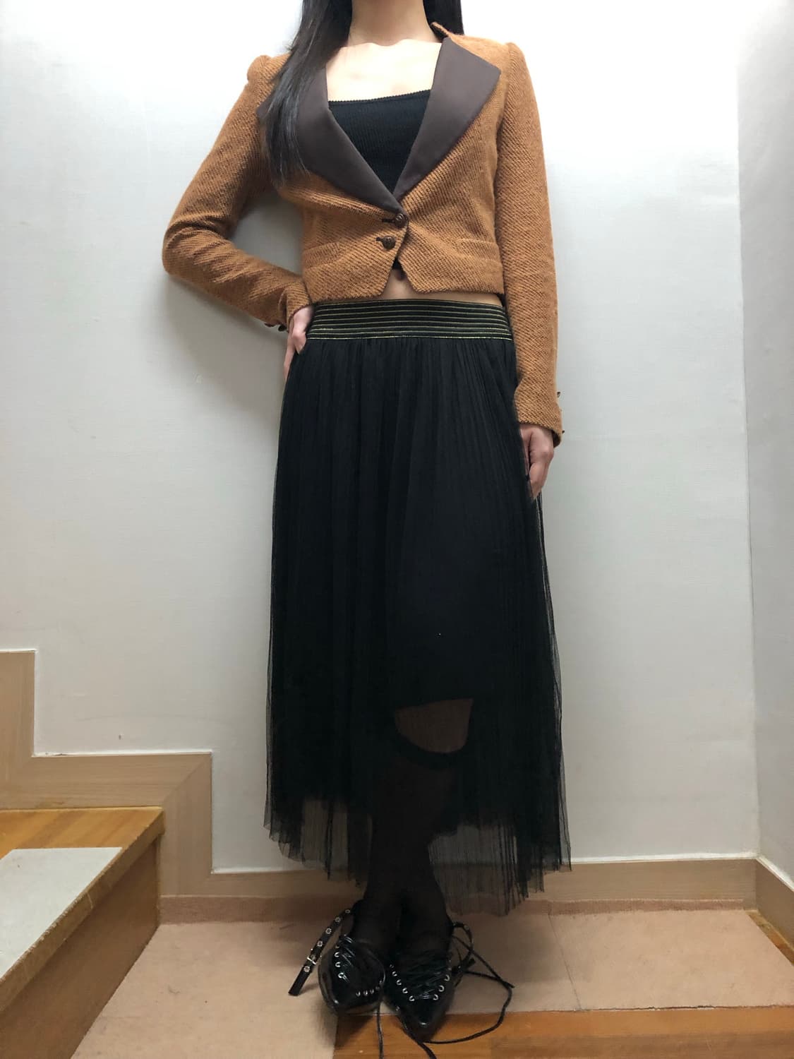 빈티지 블랙 레이스 스커트 상품이미지5