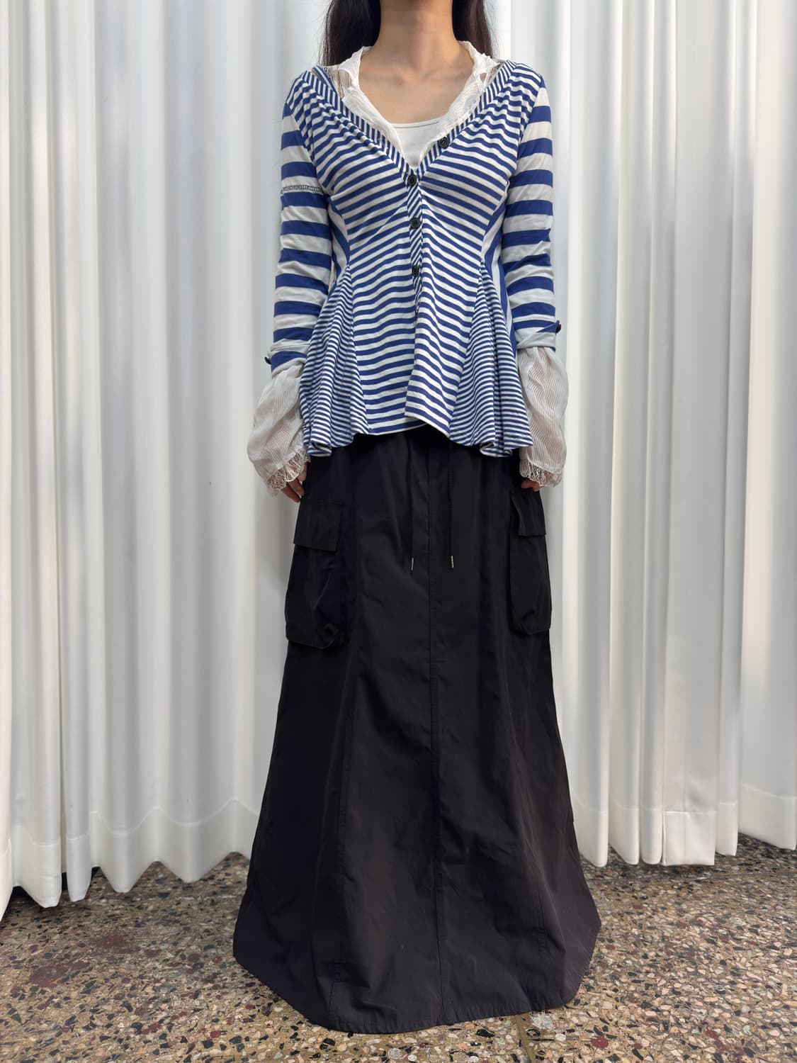 stripe design cardigan 상품이미지4