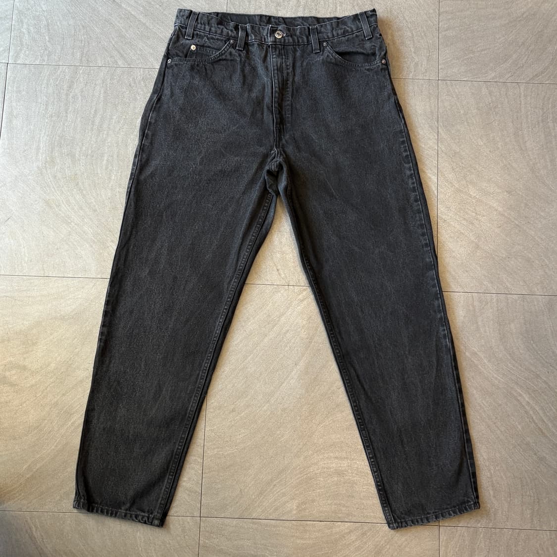 90년대 생산 리바이스 550 데님 오렌지탭 블랙 팬츠 상품이미지1
