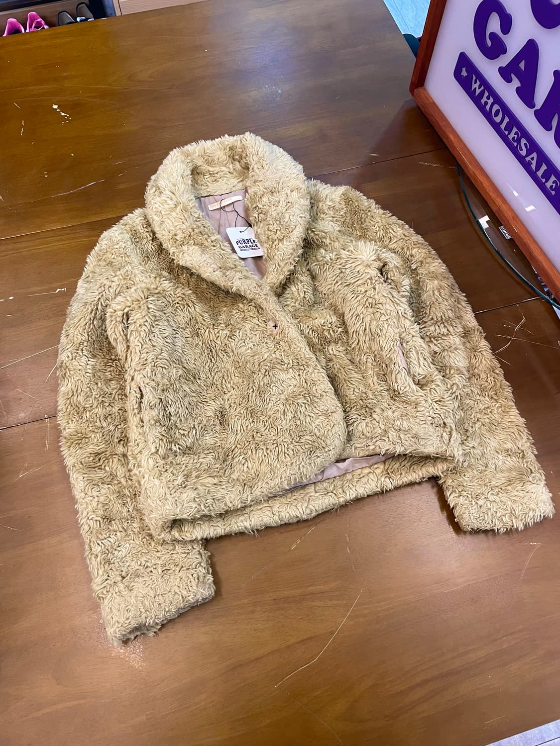 로리스팜 양털 숄카라 크롭 자켓 B161 상품이미지1