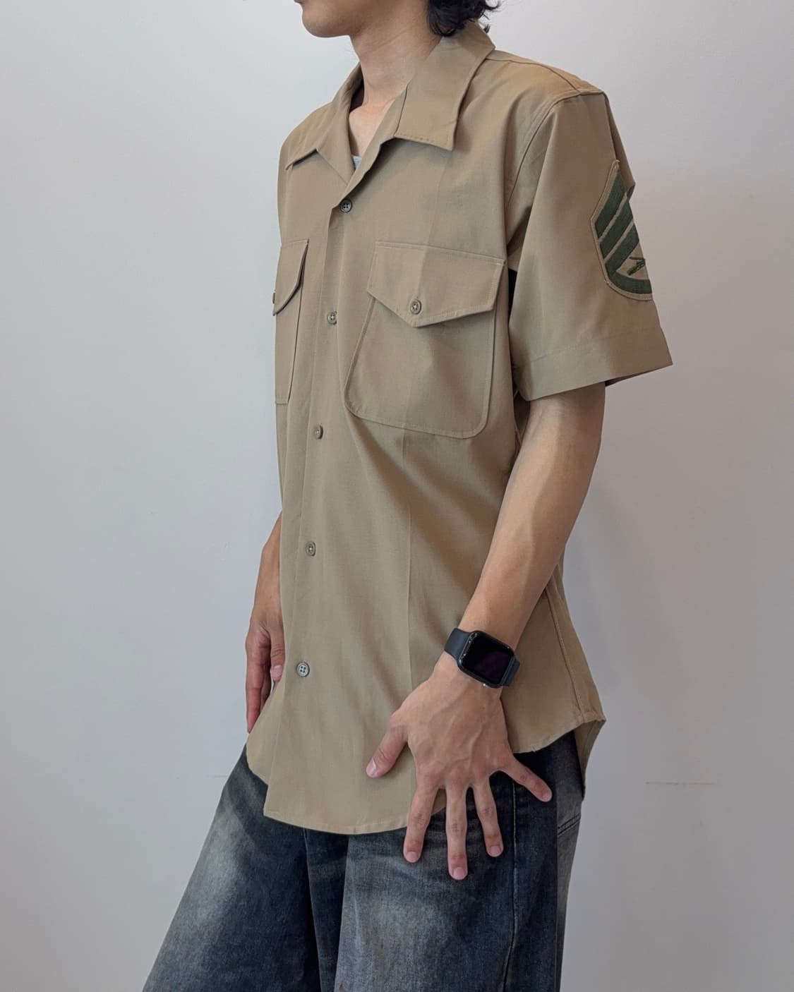 70s U.S.M.C. Military  카키 반팔 셔츠 상품이미지8