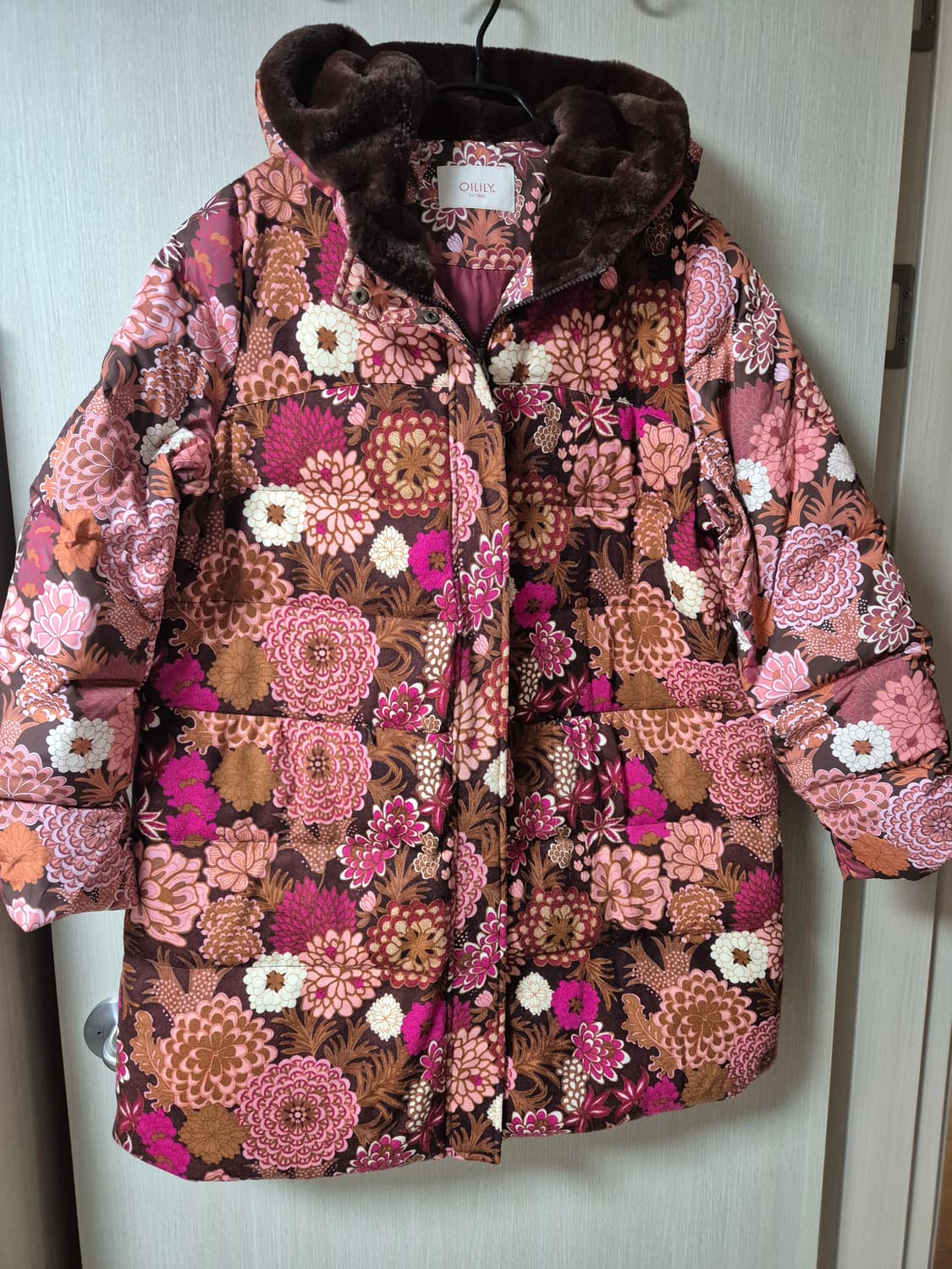 오일릴리 플라워 덕다운 패딩 코트 롱패딩 42 상품이미지1