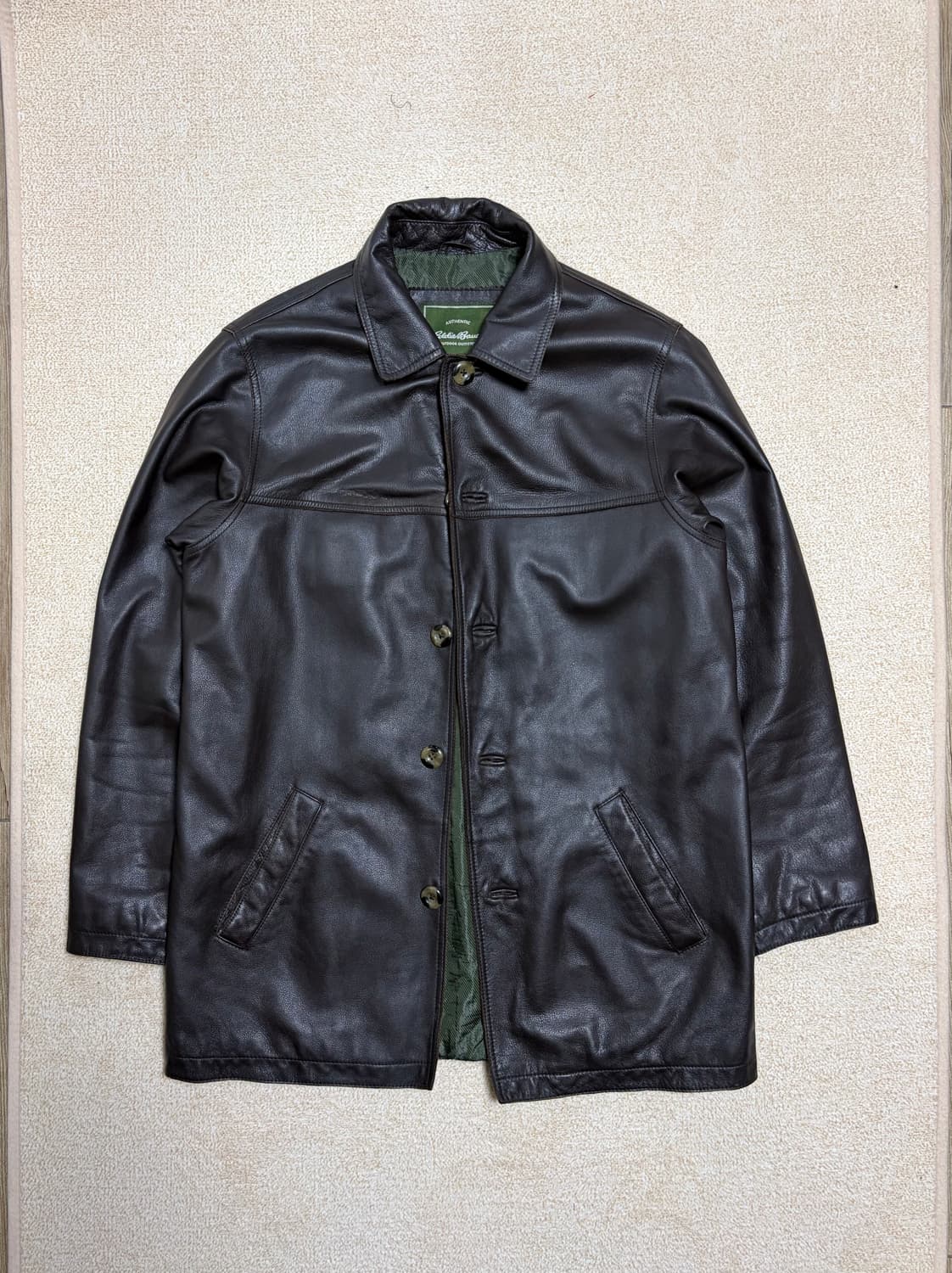 L) 에디바우어 레더 카코트 브라운 올드갭 카코트 상품이미지1