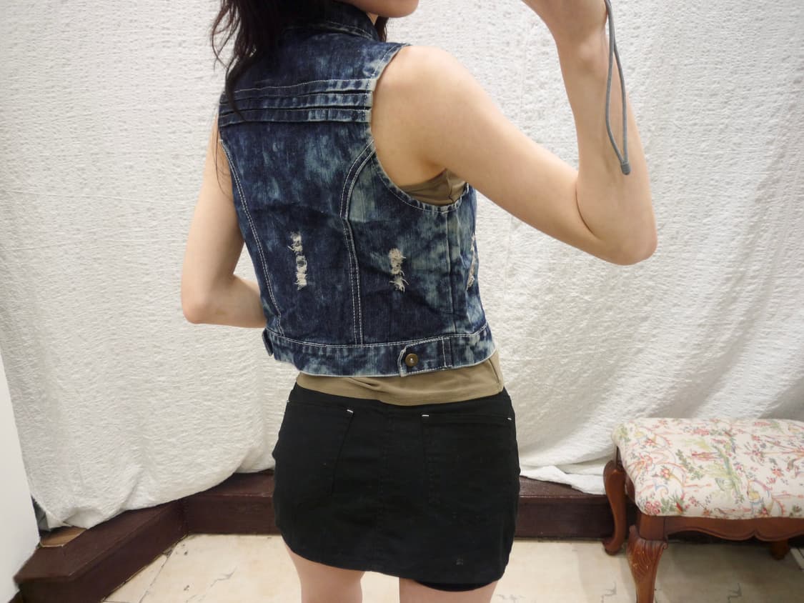 retro denim vest 상품이미지4
