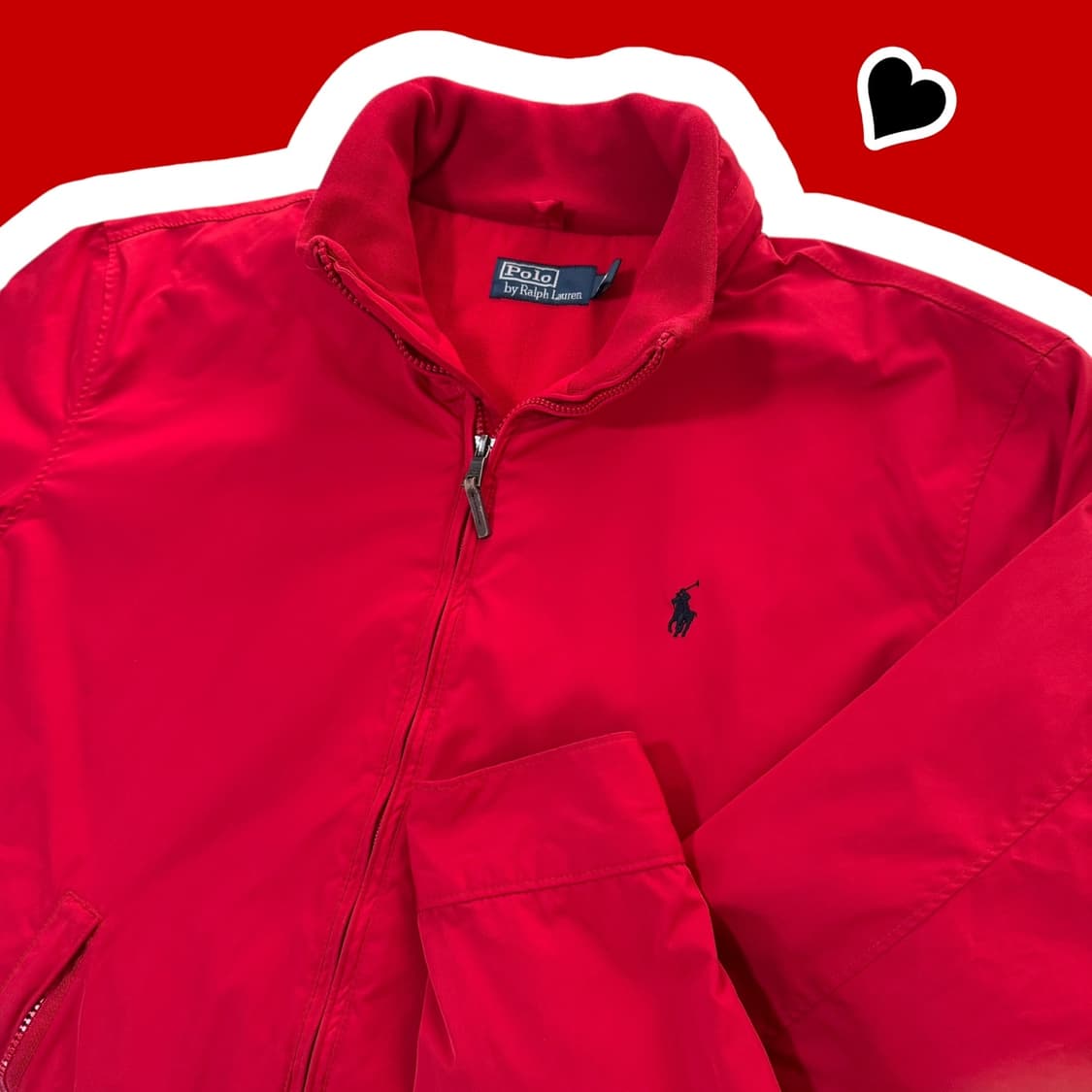 폴로 랄플로렌 나일론 쉘 플리스 레드 봄버 자켓 상품이미지1