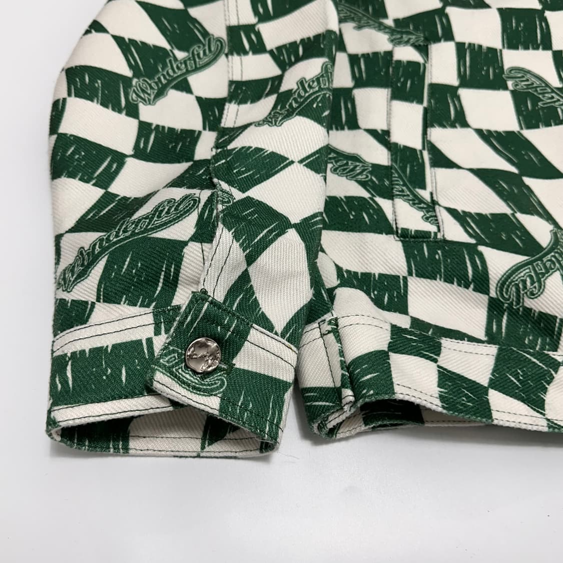 vtg 빈티지 그린 체커보드 트러커 자켓 상품이미지4