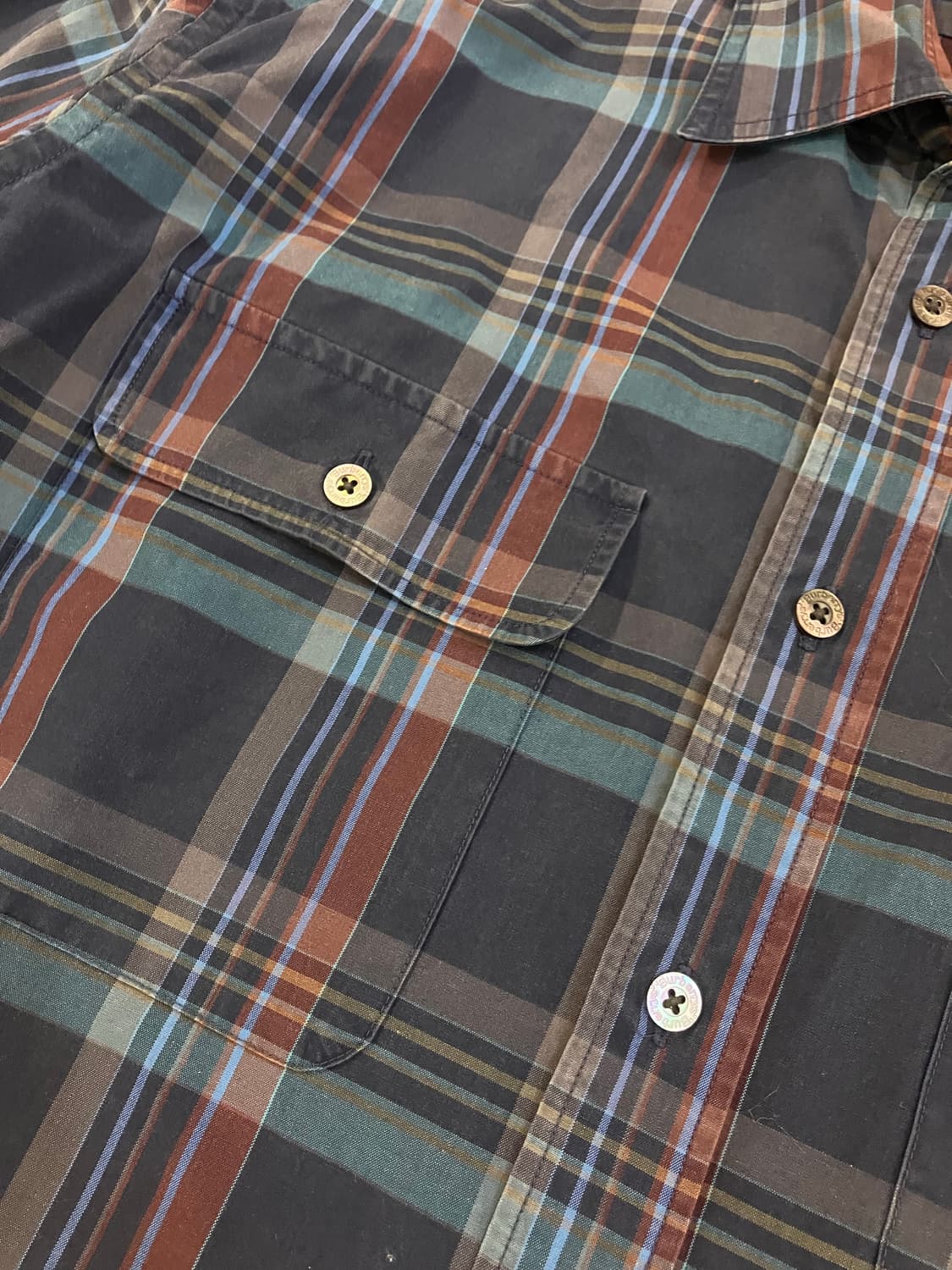 90s 버버리 일본판 노바체크 셔츠 네이비 상품이미지2